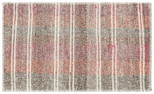 EŞSİZ EL DOKUMA GÜMÜŞ MERCAN RENGİ KEÇİ KILI KİLİM PASPAS