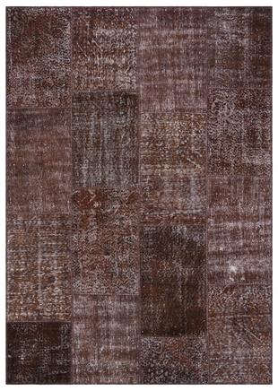 KAHVERENGİ GELENKSEL EL DOKUMA PATCHWORK HALI