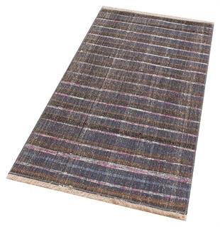 GERÇEK EL DOKUMA ÇOK RENKLİ DESEN KEÇİ KILI YÜN KİLİMİ