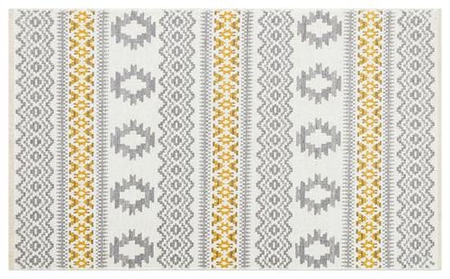 NOA GREY YELLOW  HAV TOZ VERMEZ YIKANABİLİR ÇİFT TARAFLI İNCE MODERN İSKANDİNAV KİLİM