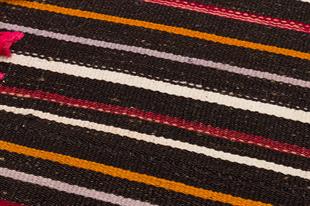 GELENEKSEL EL DOKUMA ÇOK RENGİ ÇİZGİLİ DESEN ÇAPUT PATA KİLİM PASPAS