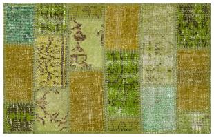 Gerçek El Dokuma Yeşil Tonleri Papas -50x80