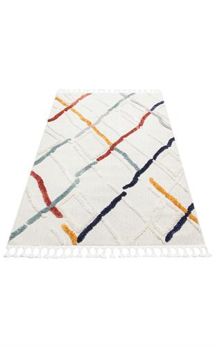 TERAZZO Hav Toz Vermez Yumuşak Dokulu Etnik Örgü Desenlere Sahip Modern İskindinav Halı