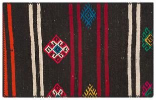 Siyah Renk Beyaz Bordo Rengi Kilim Paspas