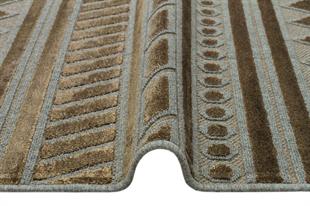 GREEN  DYED YÜKSEK ALÇAK DOKULU NATUREL YÜN VE VISKON MODERN DOKUMA HALI