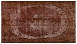 GENELEKSEL EL DOKUMA KAHVERENGİ GÖBEKLİ  VİNTAGE SALON  HALI
