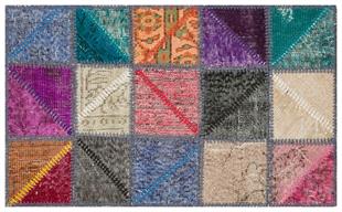GENELEKSEL EL DOKUMA MULTİ  RENGİ PATCHWORK HALI PASPAS