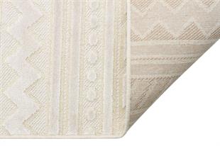 BEİGE  DYED YÜKSEK ALÇAK DOKULU NATUREL YÜN VE VISKON MODERN DOKUMA HALI