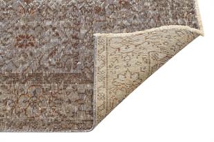 EŞSİZ EL DOKUMA GRİ KAHVERENGİ ESKİTME VİNTAGE HALI