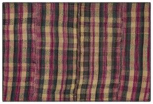 EŞSİZ EL DOKUMA SİYAH LİLA RENGİ ÇİZGİLİ DESEN  DOKUMA PASPAS