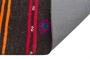 SARİ KIRMIZI RENGİ ÇİZGİLİ DESEN EL DOKUMA ANADOLU KİLİM