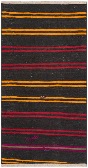 GENELEKSELEL DOKUMA SARİ KIRMIZI RENGİ ÇİZGİLİ KEÇİ KILI KİLİM