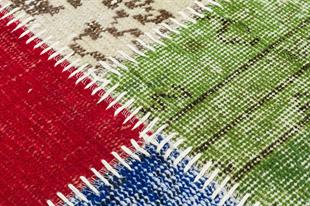 Geneleksel El Dokuma Multi Rengi Patchwork Halı