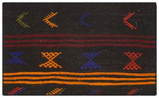 SİYAH RENGİ EL DOKUMA KEÇİ KILI KİLİM  PASPAS