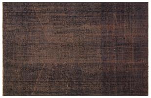 EŞSİZ EL EMEĞİ YAPILAN KOYU GRİ RENGİ YÜN ESKİTME VİNTAGE HALISI