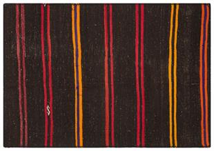 GERÇEK EL DOKUMA SİYAH SARİ RENGİ KİLİM PASPAS