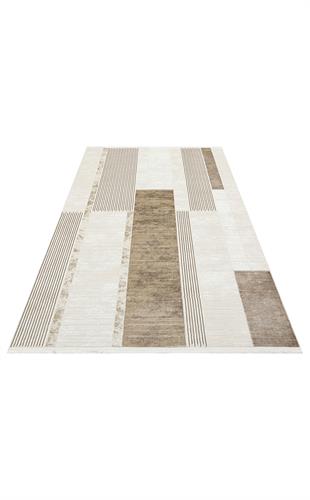 CREAM BEİGE  XW HAV TOZ VERMEZ ESKİTME DESENLİ MODERN MAKİNE HALISI