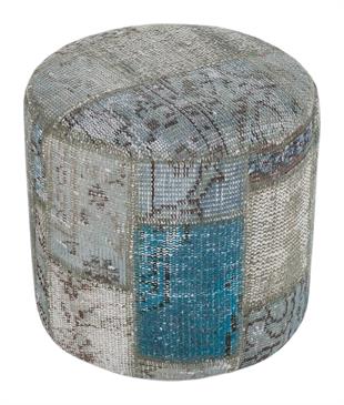 GERÇEK EL DOKUMA BUZ MAVİ RENGİ  PATCHWORK OUF