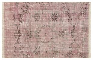 GENELEKSEL DOĞAL EL DOKUMA PUDRA RENGİ ÇİÇEKLİ DESEN HALI PASPAS