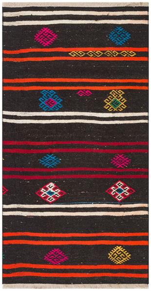 GERÇEK EL DOKUMA BEYAZ KIRMIZI RENGİ ÇİZGİLİ KEÇİ KILI YÜN KİLİM