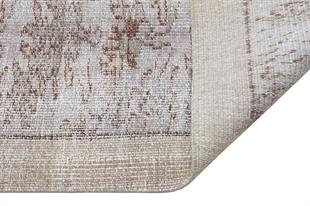 GRİ KAHVERENGİ ÇİÇEKLİ DESEN EL DOKUMA VİNTAGE RETRO HALI