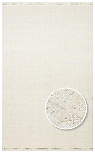 BEYAZ RENGİ HAV TOZ VERMEYEN YUMUŞAK DOKULU MODREN MAKİNE HALISI