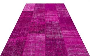 Geneleksel El Dokuma Fuşya Rengi Patchwork Halı