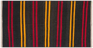 SARİ KIRMIZI RENGİ ÇİZGİLİ DESEN EL DOKUMA ANADOLU KİLİM