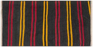 Kırmızı Turuncu Rengi El Dokuma Keçi Kılı Yün Kilim