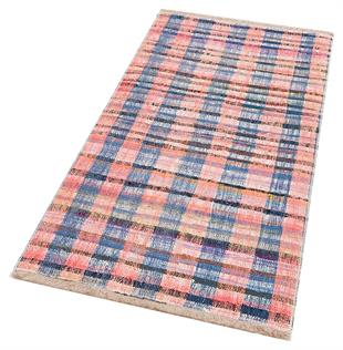 Pembe Mavi Rengi El Dokuma Çaput Pala Yün Kilim