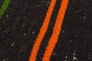 Turuncu Yeşil Rengi El Dokuma Kilim Paspas