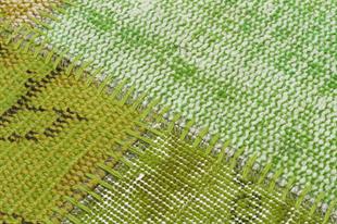 Geneleksel El Dokuma Yeşil  Rengi Patchwork Halı