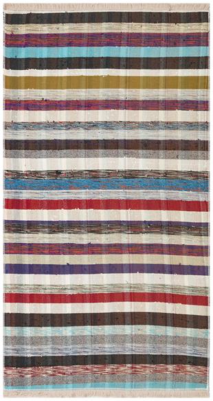 Beyaz Çok Renkli Kök Boya El Dokuma Kilim