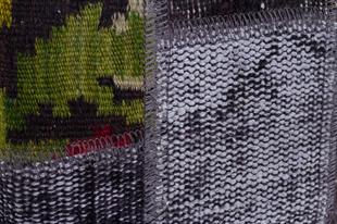 SİYAH HALI KARABAĞ KİLİM KARIŞIK EL DOKUMA PUF