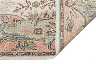 GERÇEK EL DOKUMA TEAL RENKİ GÖBEKLİ DESEN ESKİTME VİNTAGE HALI