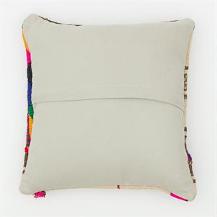 KREM KAHVERENGİ EL DÜĞÜMLÜ KENDİR KİLİM KILIFI