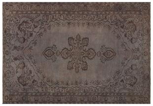 GERÇEK EL DOKUMA GRİ RENGİ GÖBEKLİ ESKİTME VİNTAGE HALISI