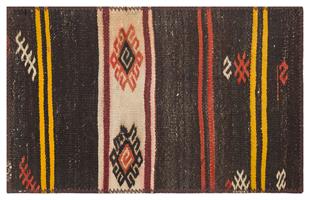 ÇOK RENKLİ GEOMETRİK DESEN EL DOKUMA KİLİM PASPAS