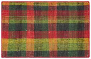 GERÇEK EL DOKUMA KIRMIZI RENGİ KEÇİ KILI KİLİM PASPAS