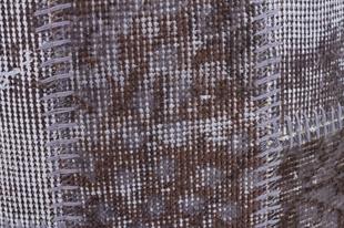 GERÇEK EL DOKUMA GRİ RENGİ PATCHWORK PUF