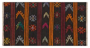 GERÇEK EL DOKUMA ÇOK RENKLİ ÇİÇEKLİ YÜN KİLİM