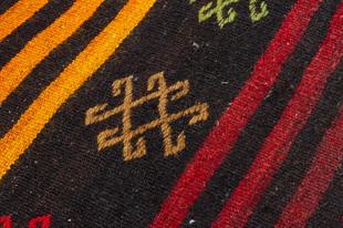 ÇOK RENKLİ ÇİÇEKLİ DESEN EL DOKUMA ANADOLU KİLİM