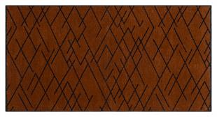 TURUNCU RENGİ ISKANDİNAV DESEN MODREN ŞÖNİL DOKUMA KAYMAZ TABANLI HALI