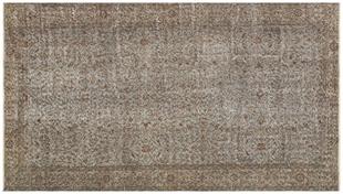 EŞSİZ EL DOKUMA GRİ KAHVERENGİ ESKİTME VİNTAGE HALI