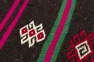 Çok Renkli El Dokuma Keçi Kılı  Yolluk Yün Kilim