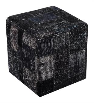 GERÇEK EL DOKUMA SİYAH RENGİ EL DOKUMA PUF