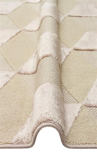 BEİGE  DYED YÜKSEK ALÇAK DOKULU NATUREL YÜN VE VISKON MODERN DOKUMA HALI