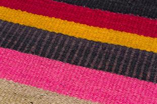 GERÇEK EL DOKUMA RENKLİ ÇİZGİLİ  KİLİM PASPAS