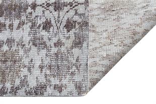 EŞSİZ EL DOKUMA GRİ KAHVERENGİ ÇİÇEKLİ DESEN VİNTAGE HALI