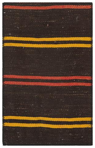 SİYAH TURUNCU RENGİ KARIŞIK EL DOKUMA KİLİM PASPAS